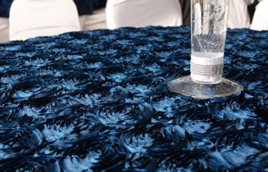 Blue rosette round  tablecloth
