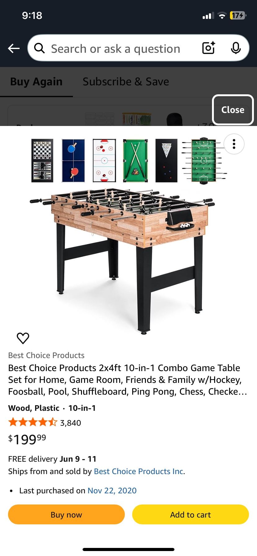 Priced To Sell: Indoor 10 In 1 Game Table