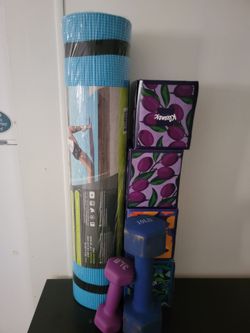 Blue PVC Yoga Mat New in Packaging