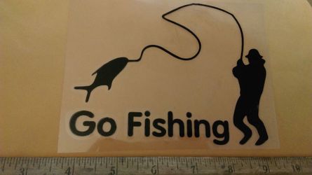 GO FISHING vinyl sticker