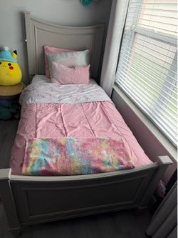 Grey twin bed frame