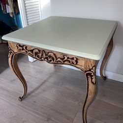 Refinished Sage Green Console Table
