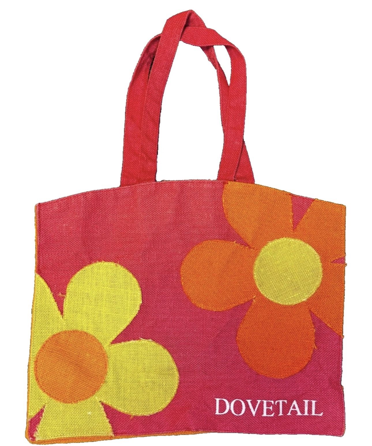 Dovetail Floral Tote Bag Pink Orange Yellow Flowers Canvas Shopper Reusable Purs