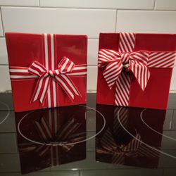 Red Rectangular Vases