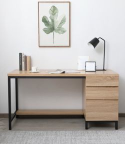 60” Wood Cabinet Desk Like New (with Drawers)
