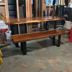 Live Edge Dining Table And Bench