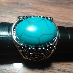 Very Attractive Design Ladies Turquoise Ring, size 6, 💋