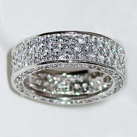 NEW CRYSTAL ZIRCONIA WEDDING ENGAGEMENT BAND RING