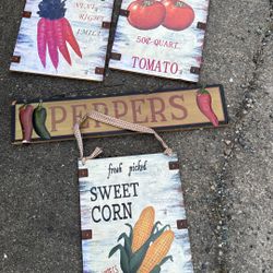 Wooden Vegetables Signs