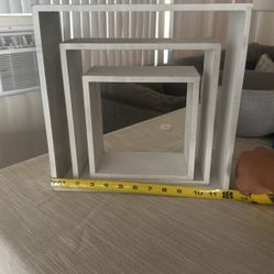 White Boxed Wall Shelves 