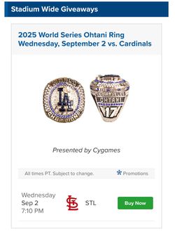 Shohei Ohtani dodgers  ring