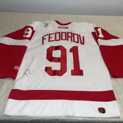 Sergei Fedorov Ccm Detroit Red Wings Jersey Mens Medium W 21 Autographs Mic Sewn