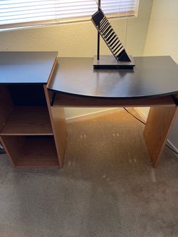 Computer Desk with Side Shelves