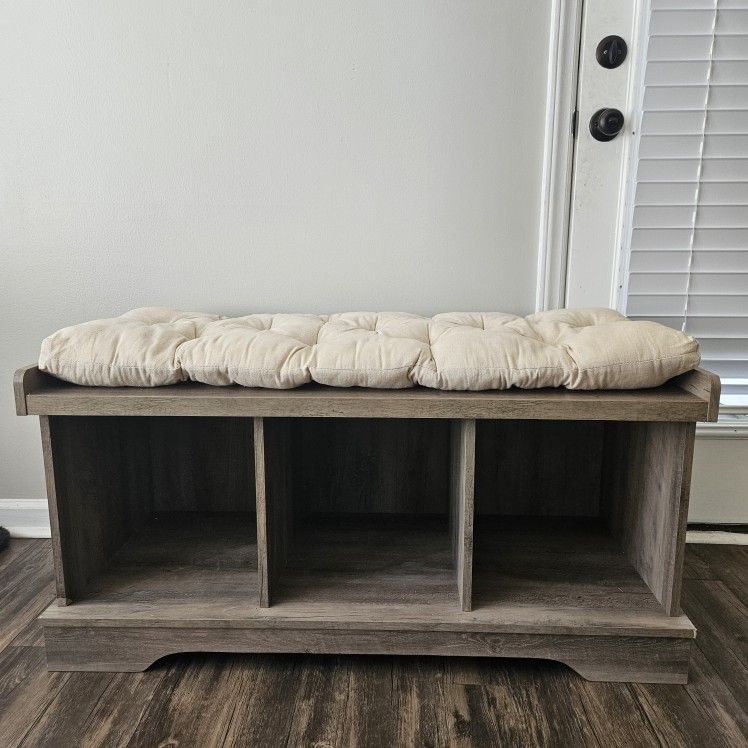 Bench With Storage Cubbies, Entryway Bench