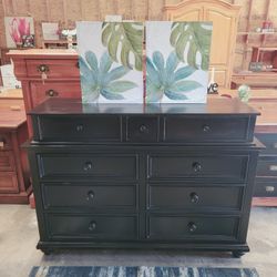 ETHAN ALLEN BLACK DRESSER 
