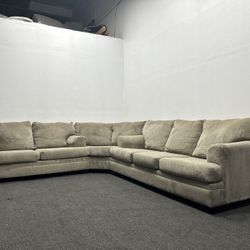 Ashley 3 Piece Beige Sectional Couch - We Can Deliver And Setup
