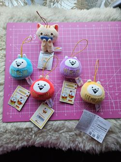 Complete 4pc Set Usagyuuun!!! Darum Mascot Plush Keychains + FREEBIE Mascot Plush Keychain
