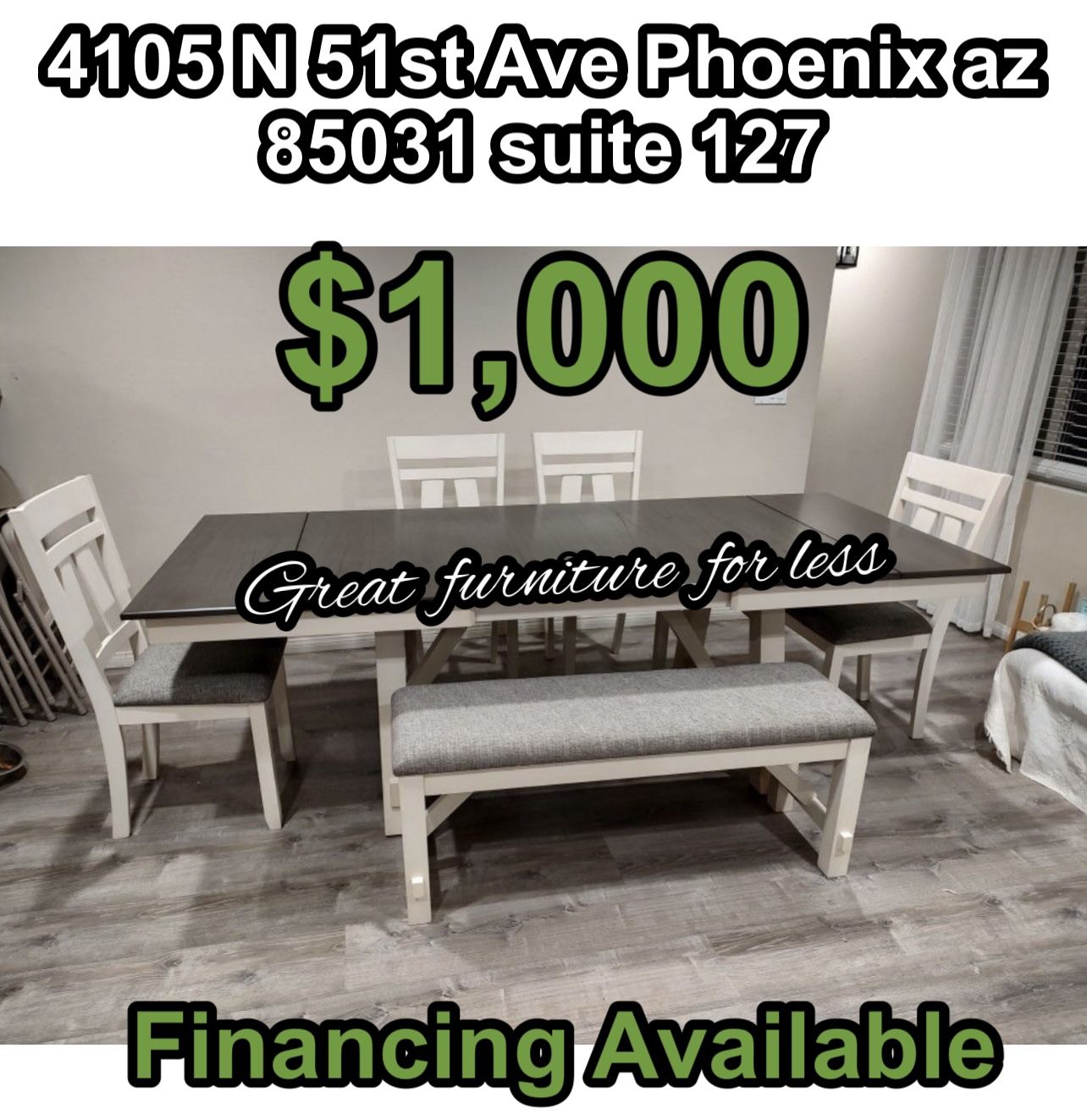 6 PCs Dining Table Set Include Table 4 Chairs And Bench Brand New