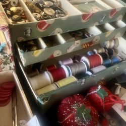 Vintage Sewing & Button Lot – Huge Craft Bundle with Sewing Boxes