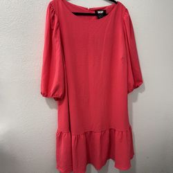 NWT DKNY Hot Pink Balloon Sleeve Dress Size 20 