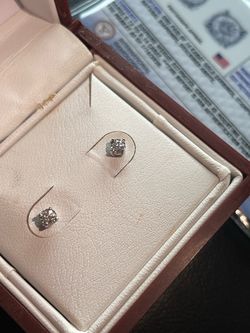 14k natural diamond earrings