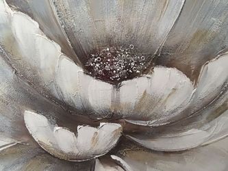 Metallic textured flower painting