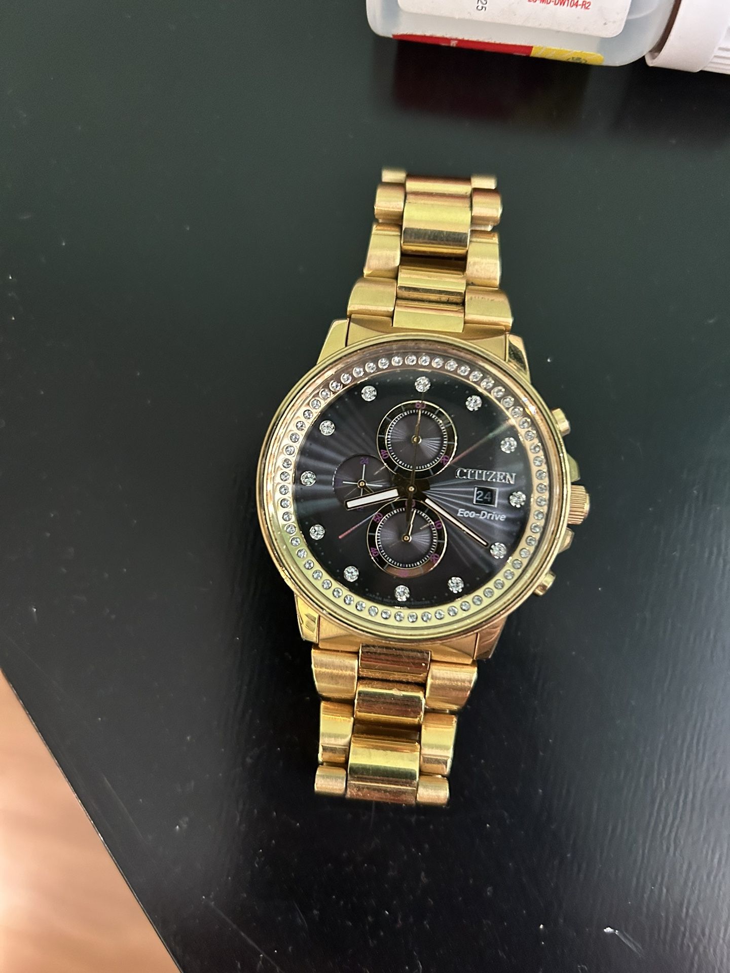 Gold Citizen Watch With Diamonds