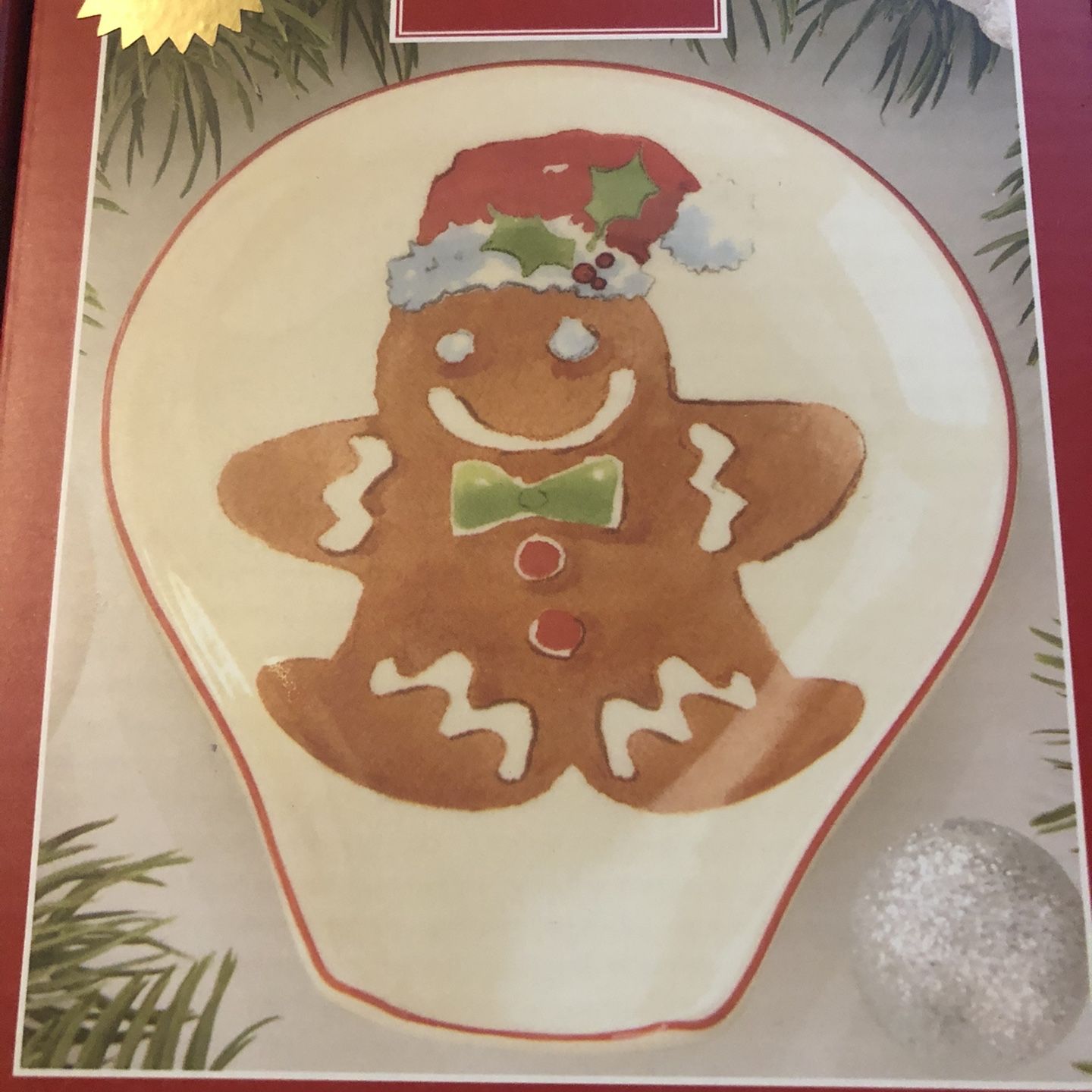 Lenox Glass Spoon Holder w/Gingerbread design