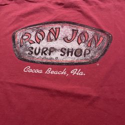 Ron Jon Surf Shop Cocoa Beach FL Florida T Shirt Size XL Red Graphic 2 Sides