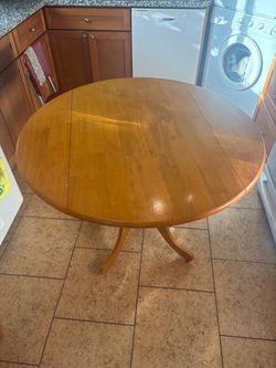 Solid Wood Drop-Leaf Dining Table