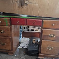 Desk With Wooden Chair 