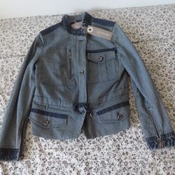 gustav casual denim jacket striped sz 38 NWT