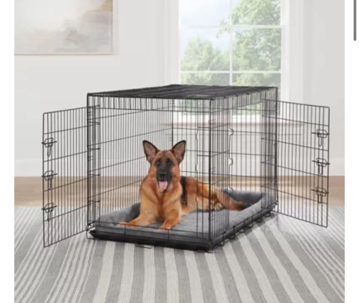 Top Paw® Double Door Folding Wire Dog Crate with Divider Panel
