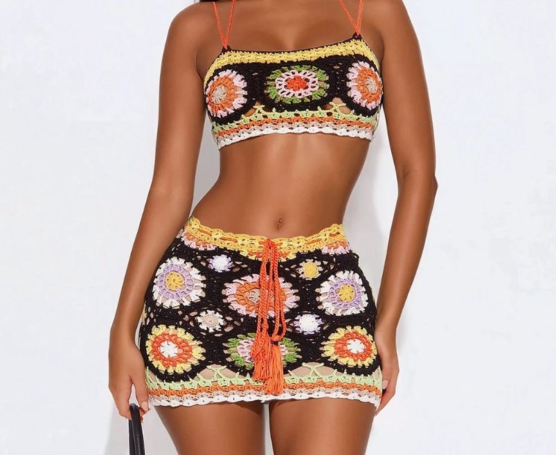 Hand-Woven Crochet Festival Set brand New