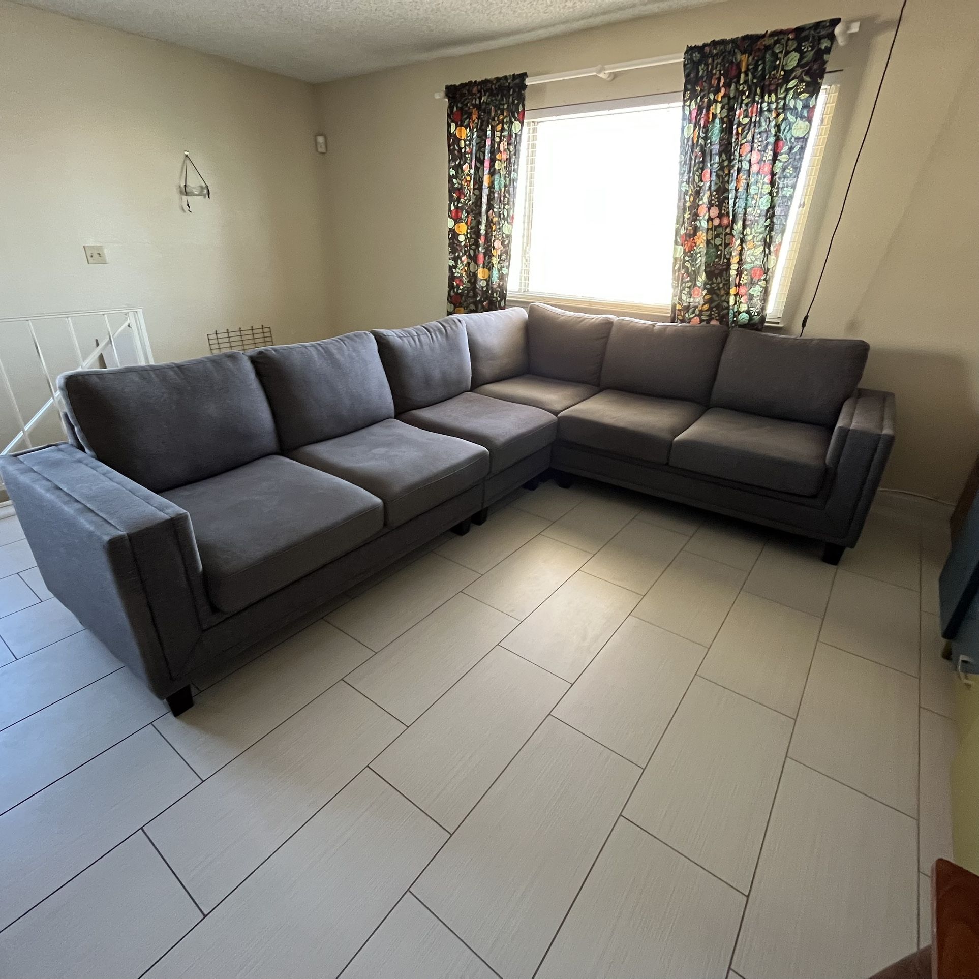 Large Gray Sectional Sofa Couch