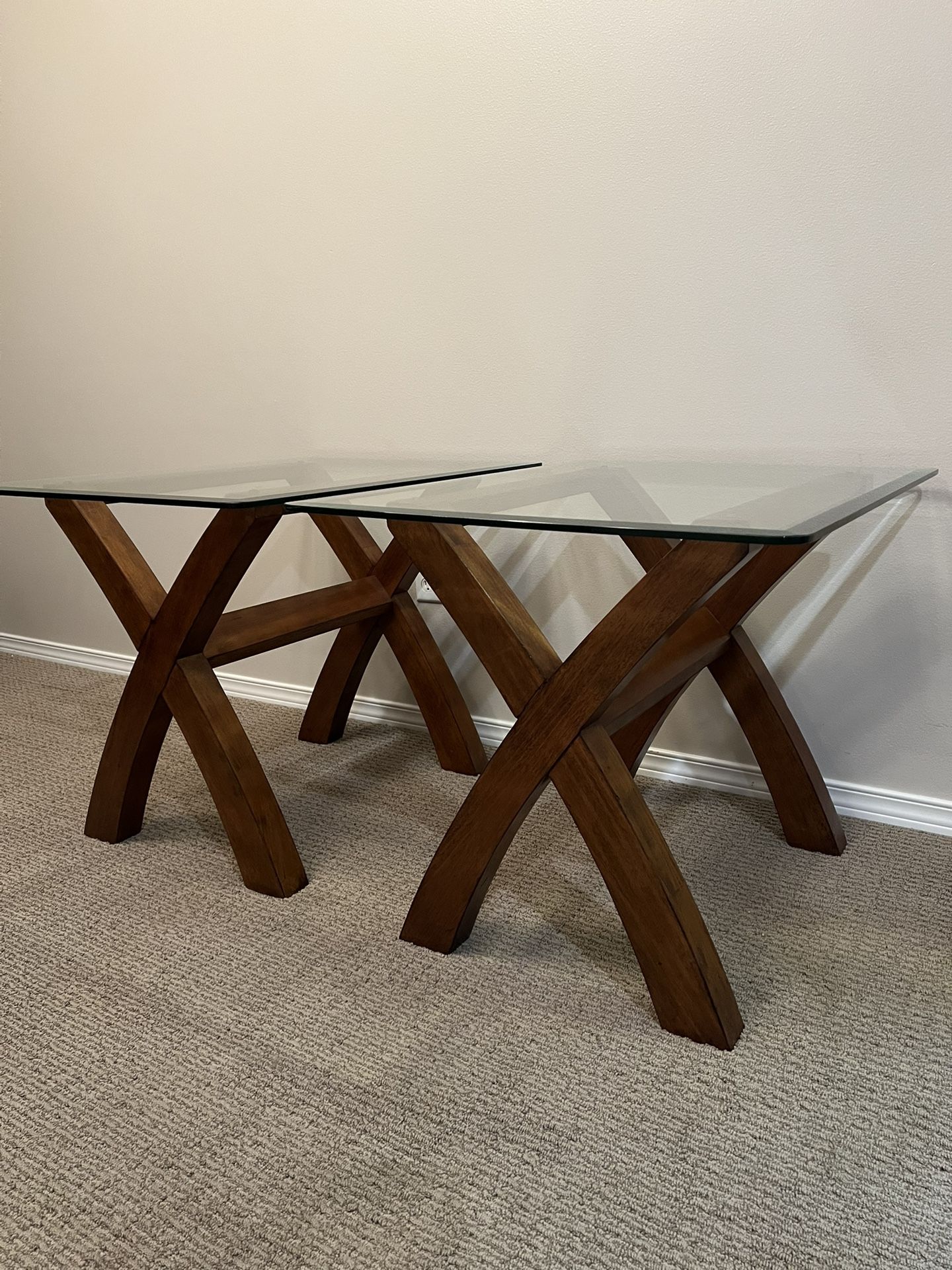 glass top side tables