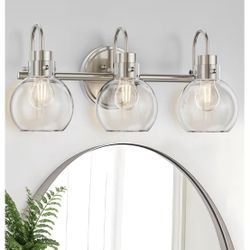 NEW 3-Light Vanity Light – Brushed Nickel Farmhouse Fixture – $35 MUST GO