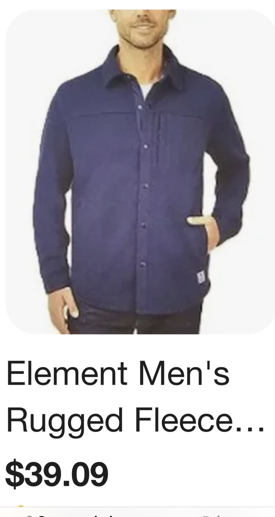 New Rugged Elements Men’s M Over Shirt Sweater Jacket