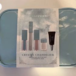 Crystal Chandelier Sparkling Glitter Set And Cosmetic Bag 