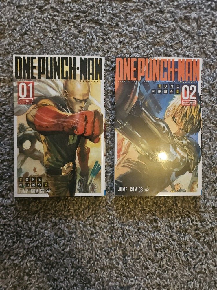 One Punch Man Vol 1 and 2 Manga in Japanese