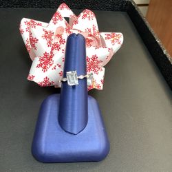 Lady’s Ring with Clear Baguette  Cut Stone 