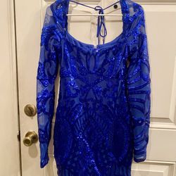Stunning Blue Sequin Dress 