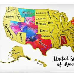 Scratch Off Map Of The US With Location Flags