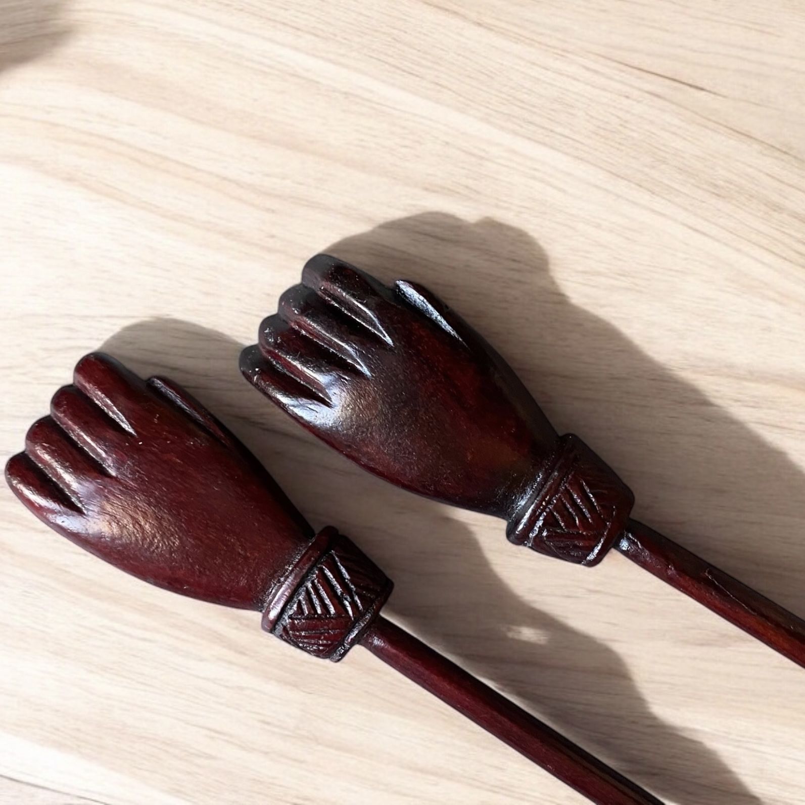 Antique Rosewood Scratchers. You Scratch My Back I Scratch Yours. Perfect For A Couple, Patter Friend Gift 