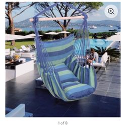 Hanging chair w/ pillows