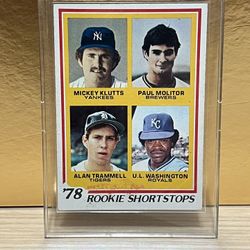 HOF’s Paul Molitor and Alan Trammell Rookie Baseball Card (1978 Topps) 🔥🔥 Sharp Card!!