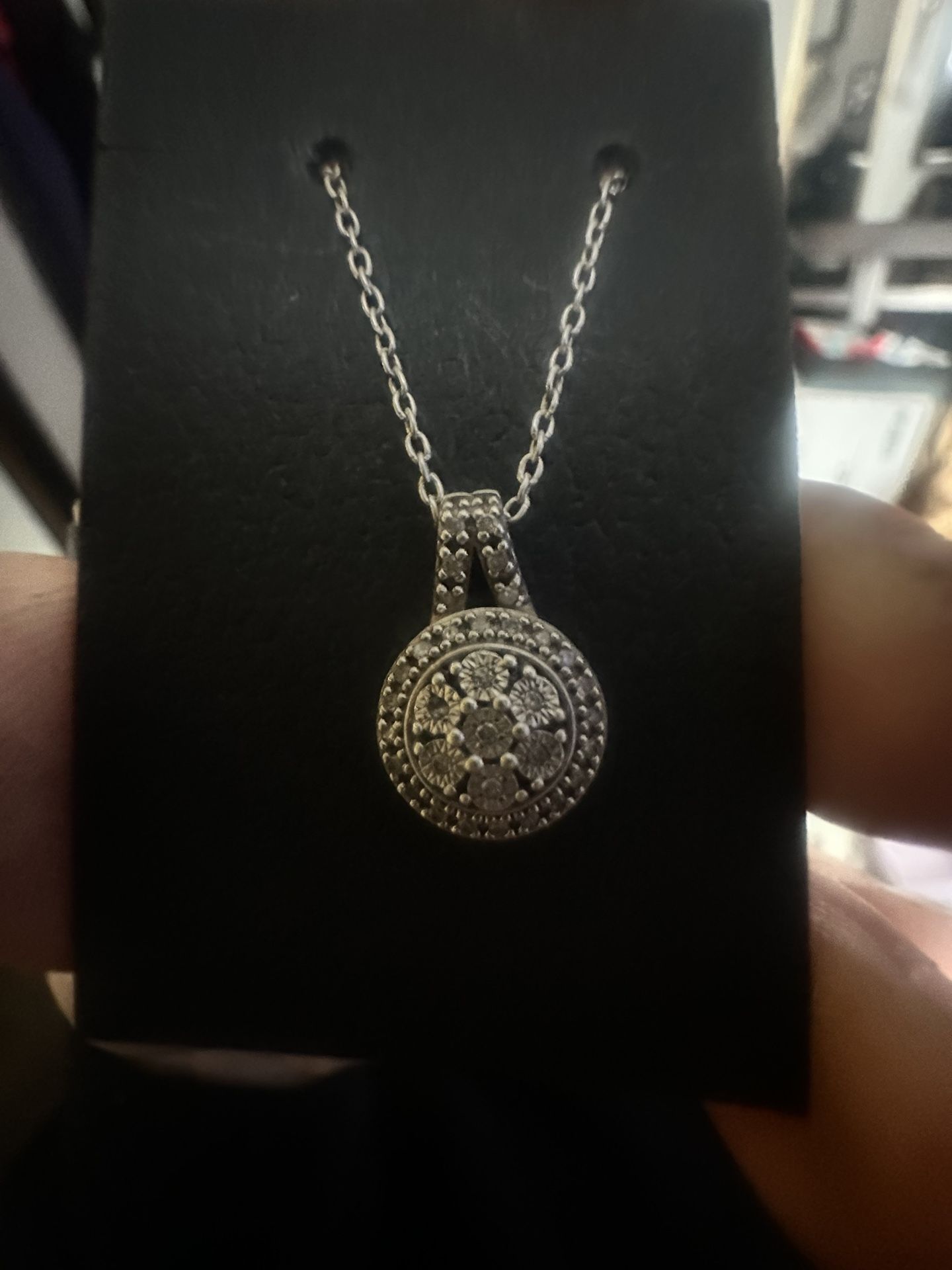 Sterling Silver & Diamond Necklace
