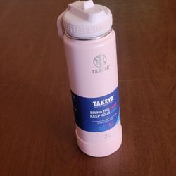 Takeya Actives 24oz Blush Insulated Stainless Steel Water Bottle with 
Spout Lid.  never been used. Color Pink. /Blush/ Silver logo. Leakproof. 
Max F