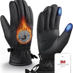Deemii Winter Gloves Men Women Made with 3M Insulation & Plush Lining, -15°F Windproof & Water-Resisitant Gloves for Cold Weather with Touchscreen Fin