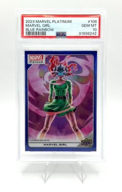 2023 Upper Deck Marvel Platinum Marvel Girl Blue Rainbow #108 PSA 10 GEM MINT